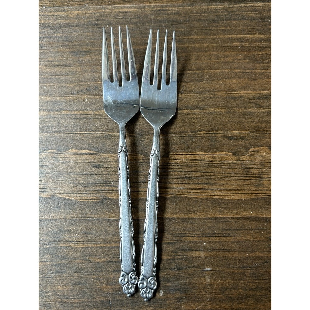 EKCO Eterna Mary Ellen Set of 2 Salad Forks Japan Stainless Steel  Flatware